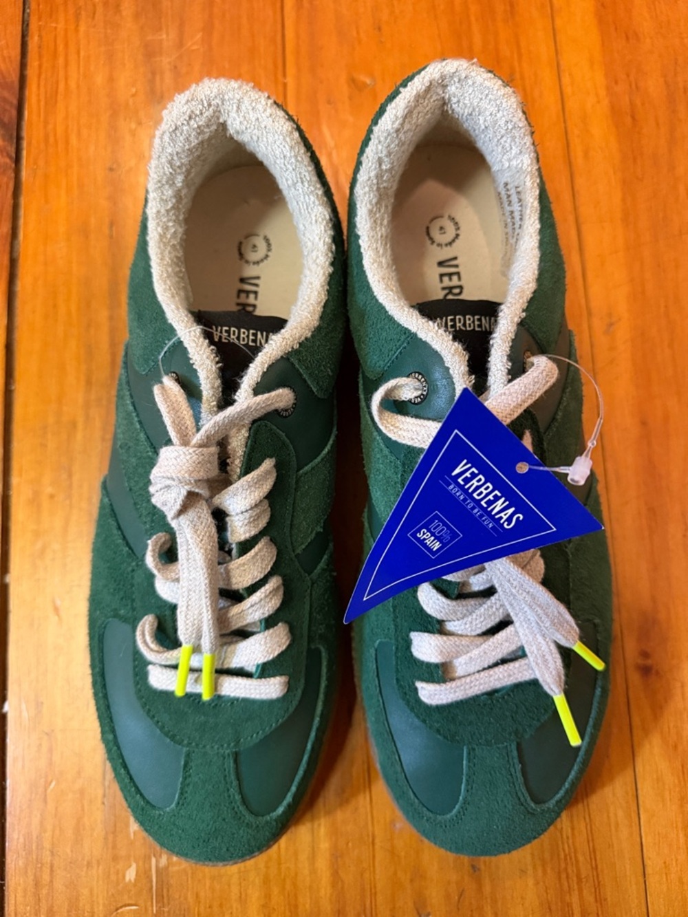 Verbenas Green Women's Suede Lace-Up Sneakers